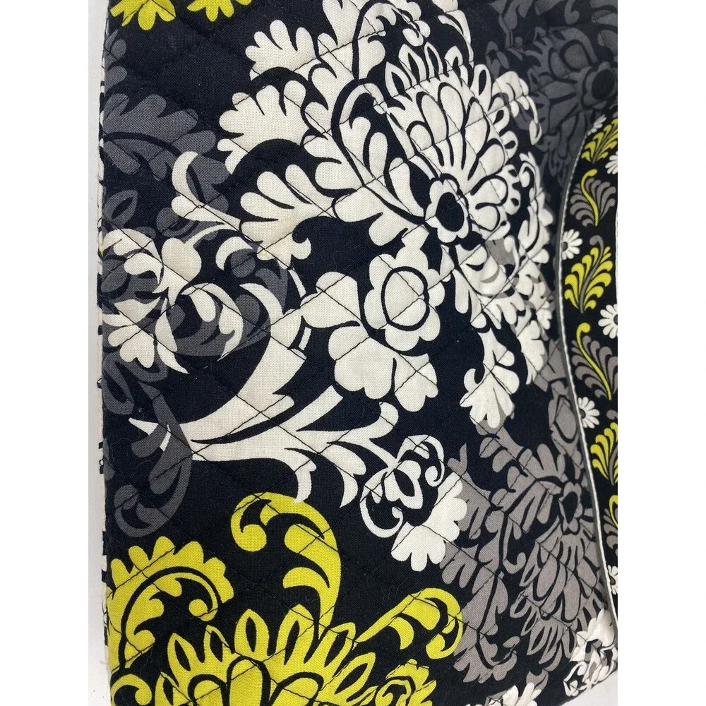 Vera Bradley Baroque Black Yellow White Shoulder Handbag Tote Purse